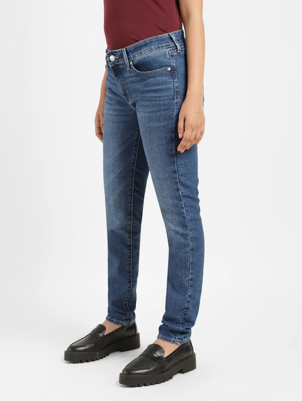 Women's 711 Blue Skinny Fit Mid Rise Jeans - Image 6