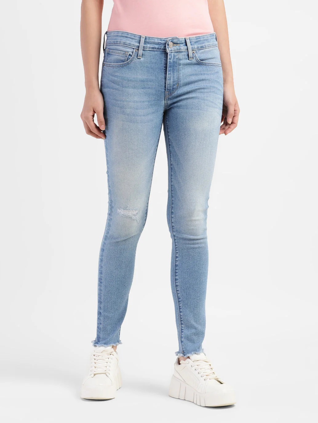 Women's 711 Blue Skinny Fit Mid Rise Jeans - Image 2