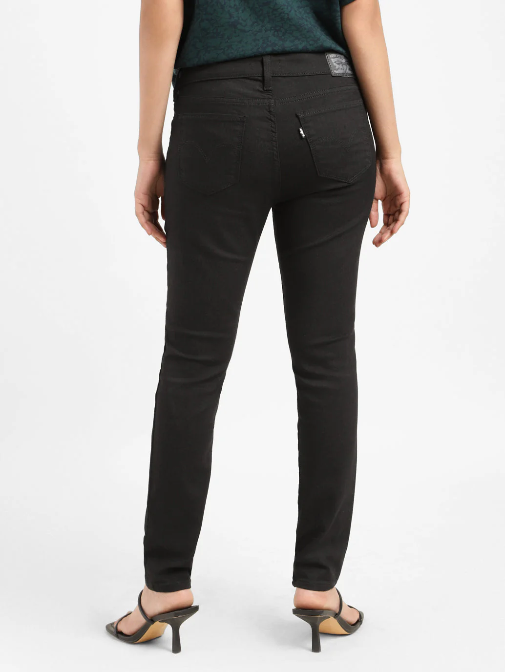 Women's 711 Black Skinny Fit Mid Rise Jeans - Image 5