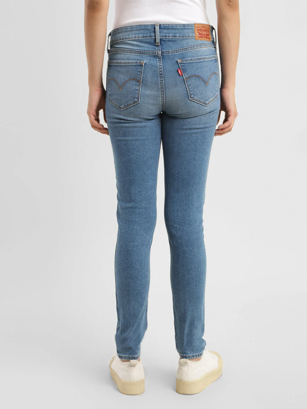 Women's 711 Blue Skinny Fit Mid Rise Jeans - Image 3