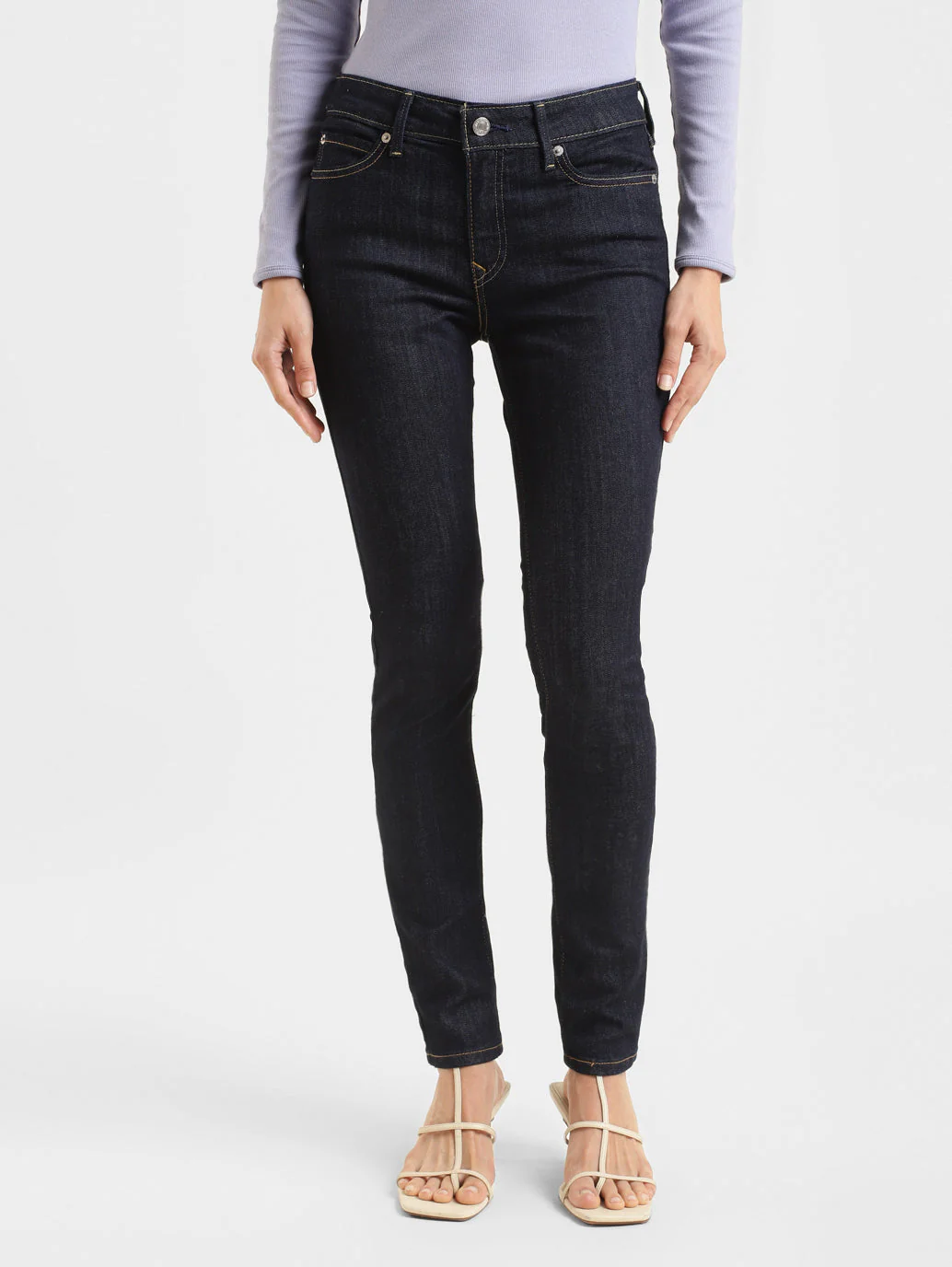 Women's 711 Blue Skinny Fit Mid Rise Jeans