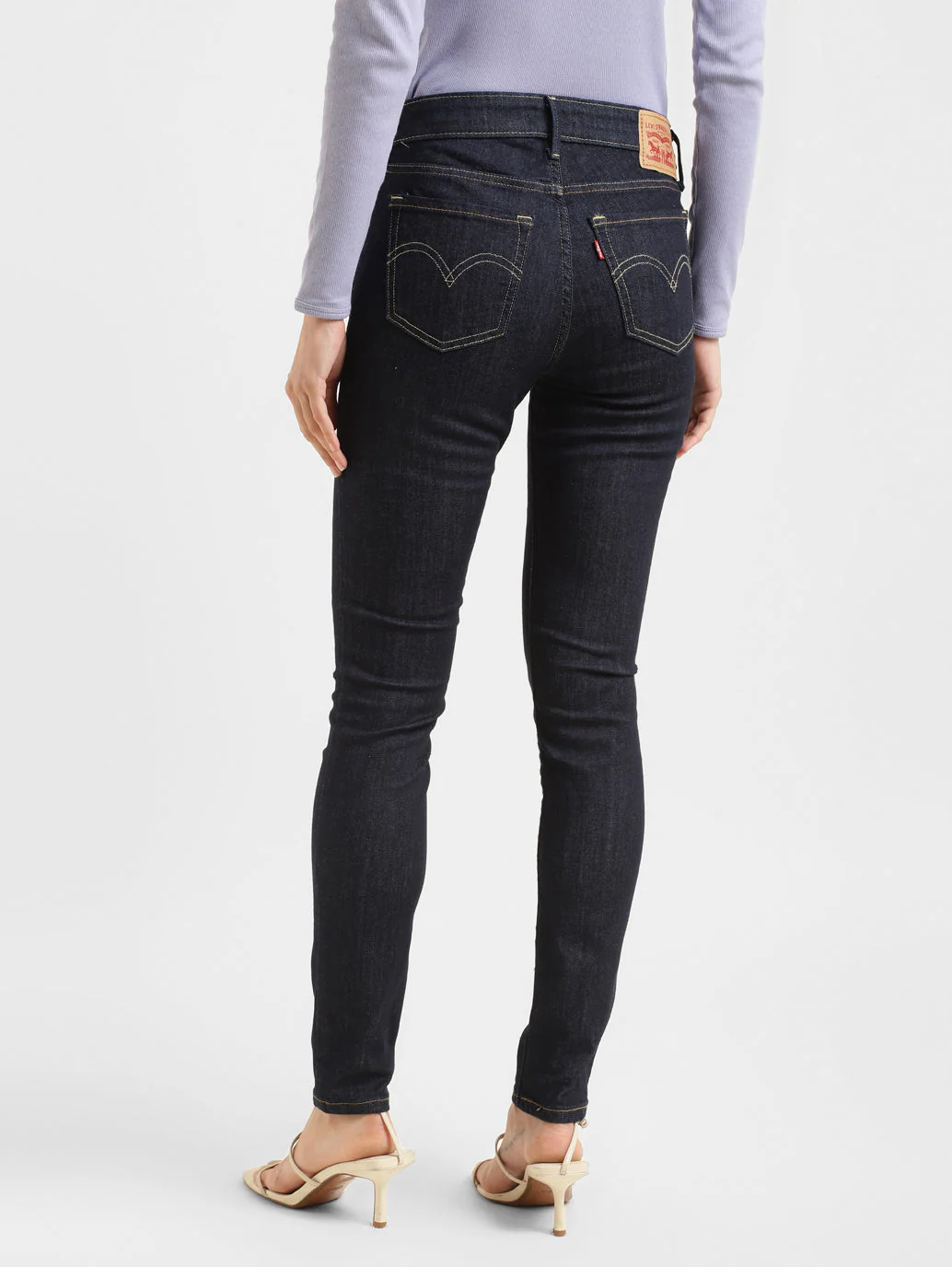 Women's 711 Blue Skinny Fit Mid Rise Jeans - Image 3