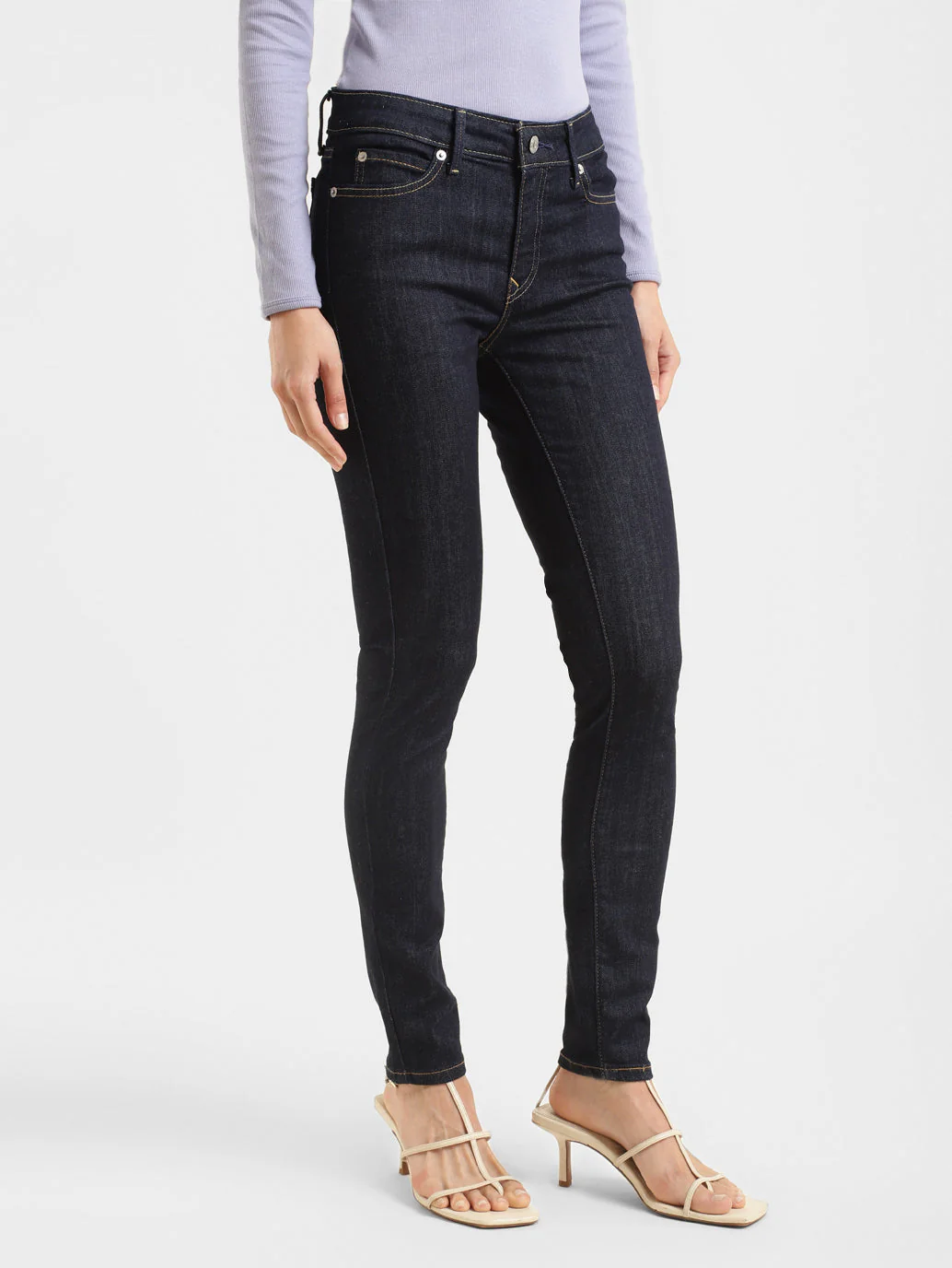 Women's 711 Blue Skinny Fit Mid Rise Jeans - Image 4