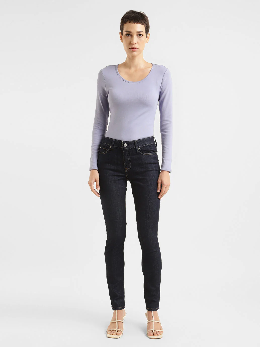 Women's 711 Blue Skinny Fit Mid Rise Jeans - Image 7