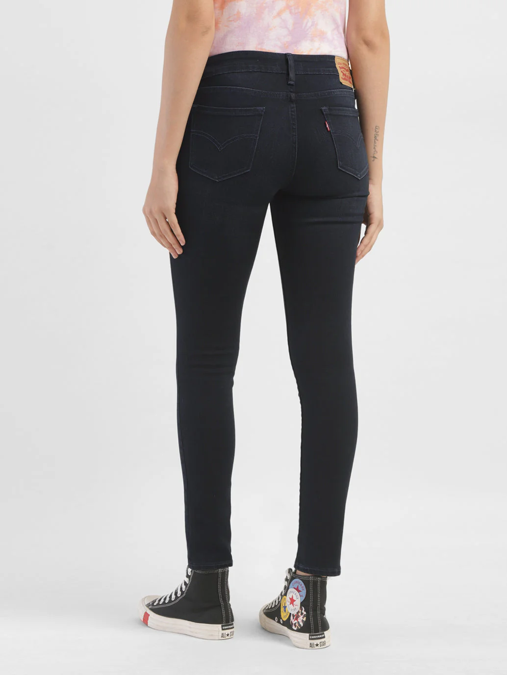 Women's 711 Blue Skinny Fit Mid Rise Jeans - Image 3