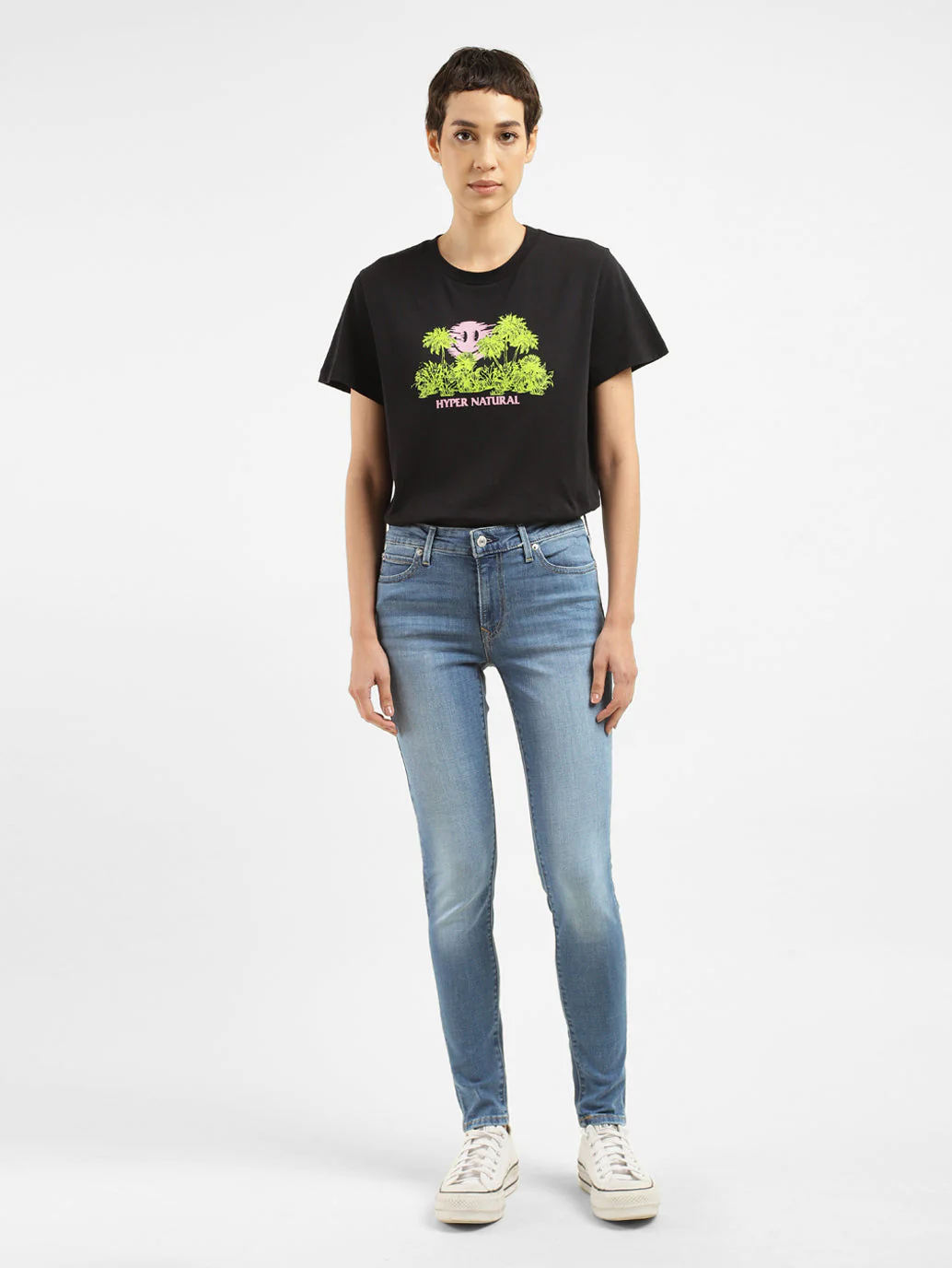 Women's 711 Blue Skinny Fit Mid Rise Jeans