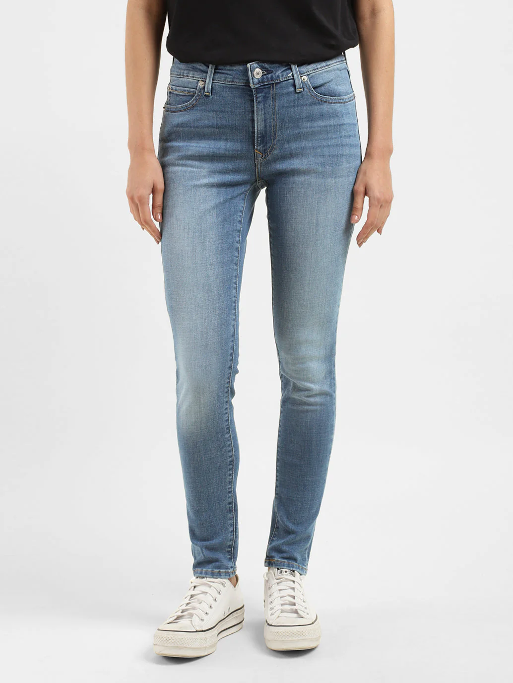 Women's 711 Blue Skinny Fit Mid Rise Jeans - Image 2
