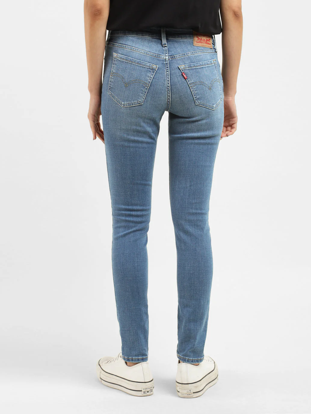 Women's 711 Blue Skinny Fit Mid Rise Jeans - Image 3