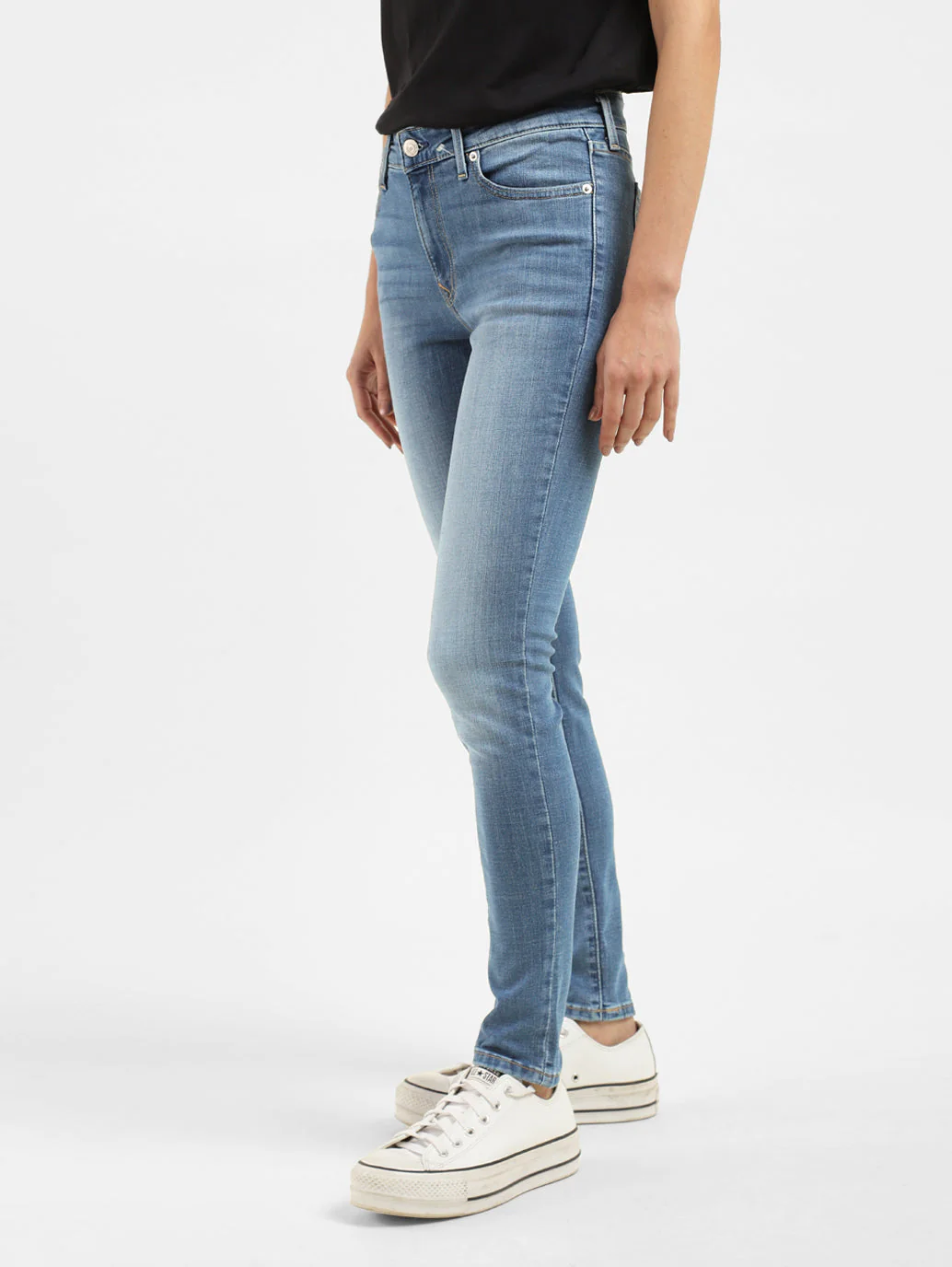 Women's 711 Blue Skinny Fit Mid Rise Jeans - Image 4