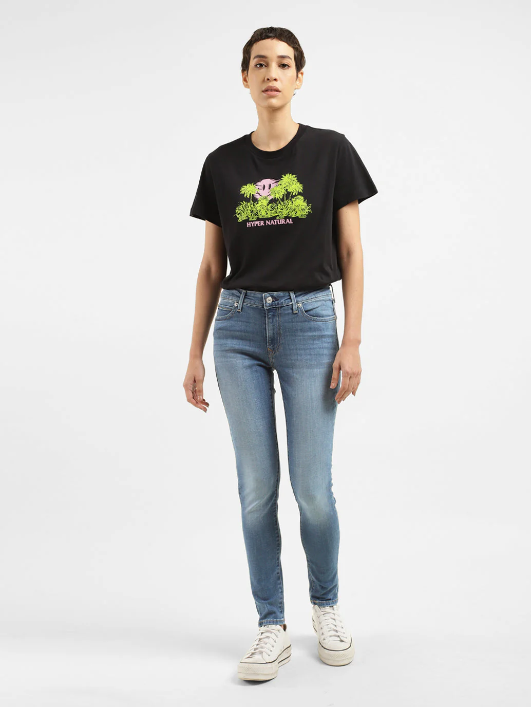 Women's 711 Blue Skinny Fit Mid Rise Jeans - Image 7