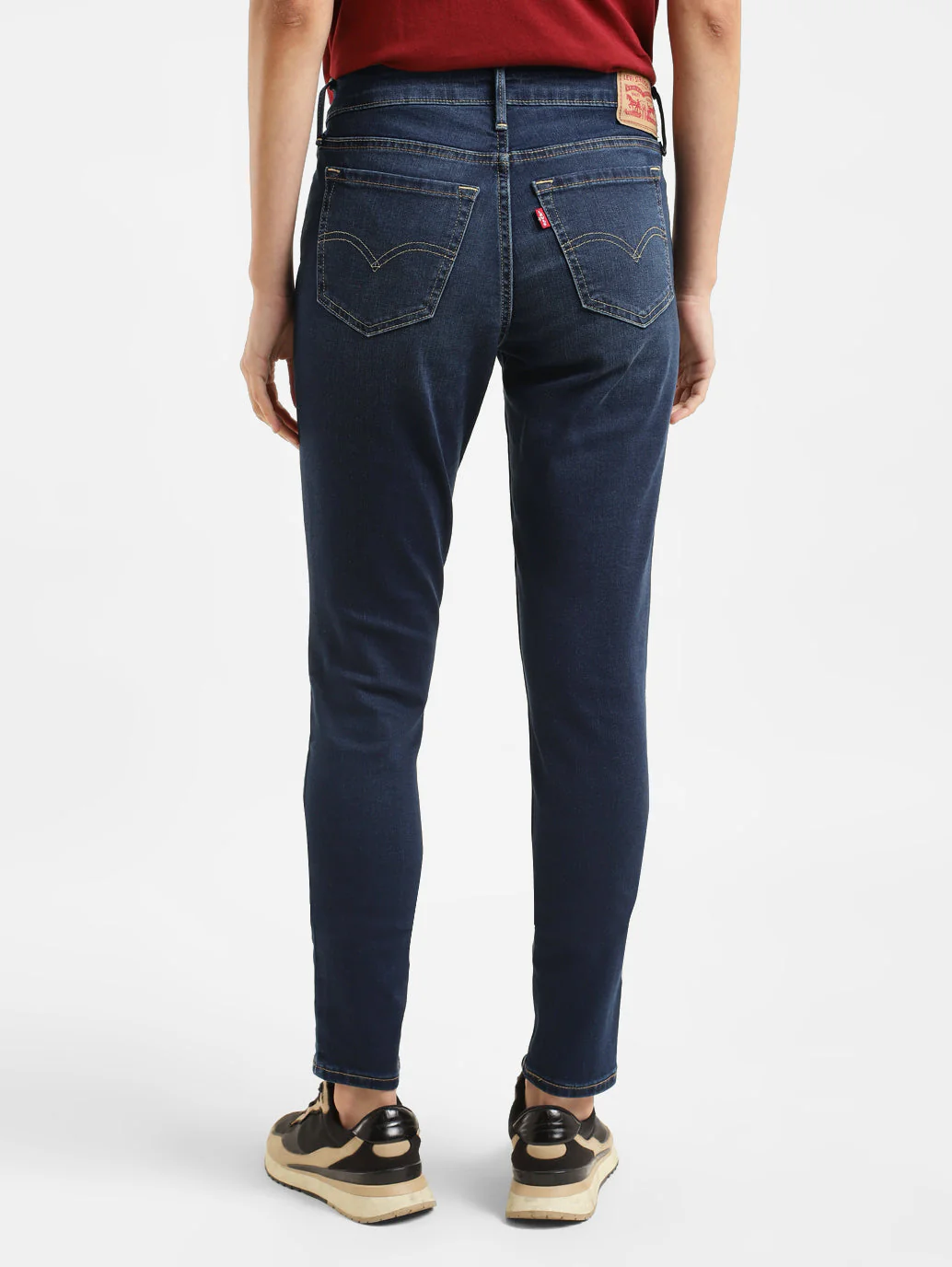 Women's 711 Blue Skinny Fit Mid Rise Jeans - Image 3