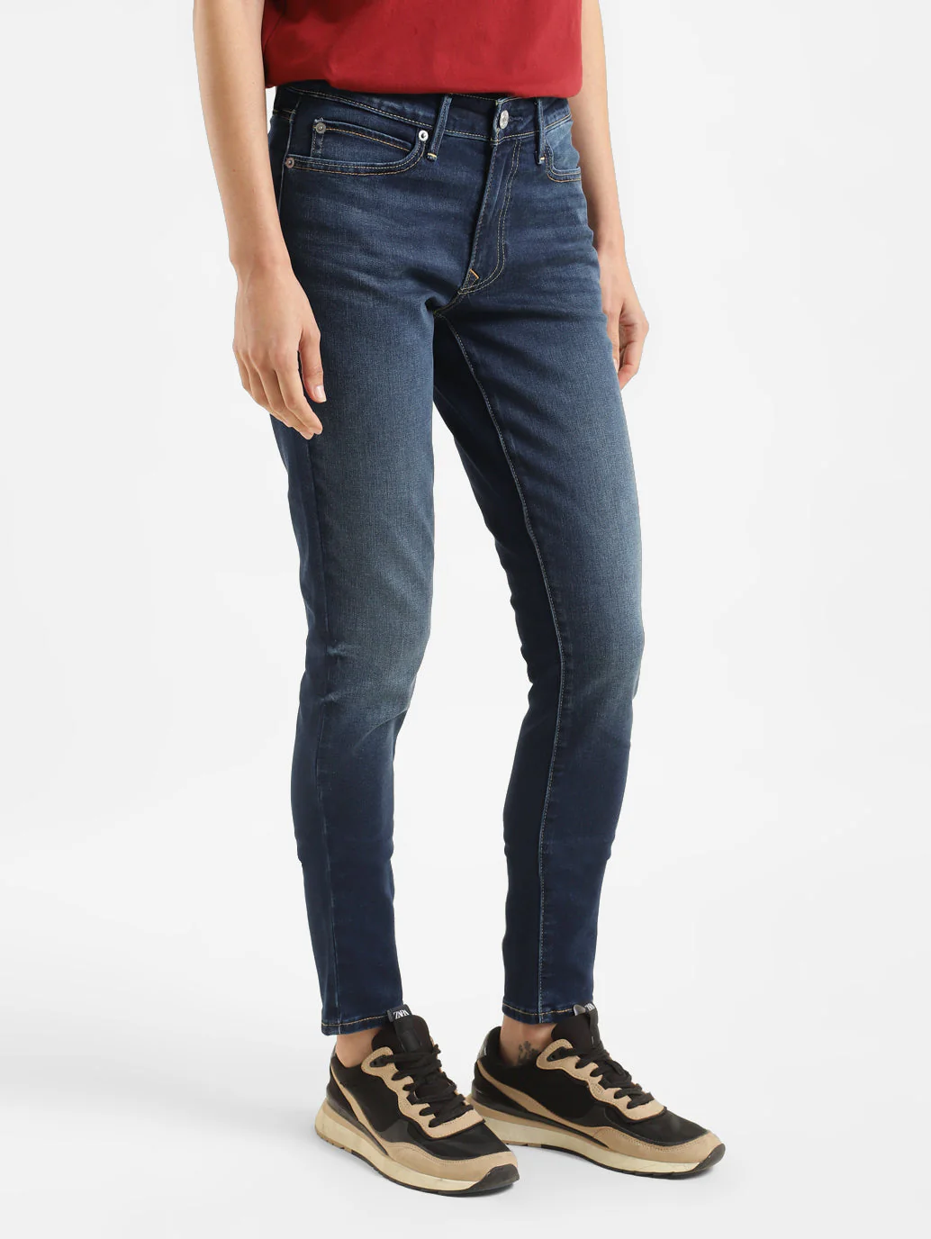 Women's 711 Blue Skinny Fit Mid Rise Jeans - Image 4