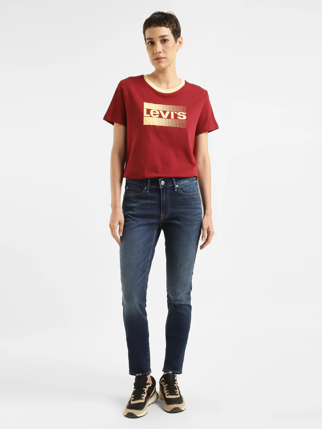 Women's 711 Blue Skinny Fit Mid Rise Jeans - Image 7