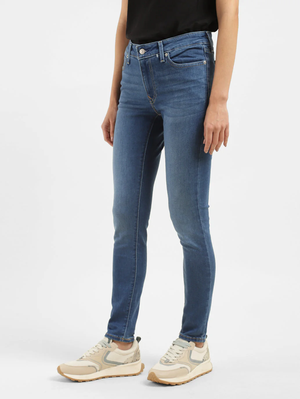 Women's 711 Blue Skinny Fit Mid Rise Jeans - Image 4