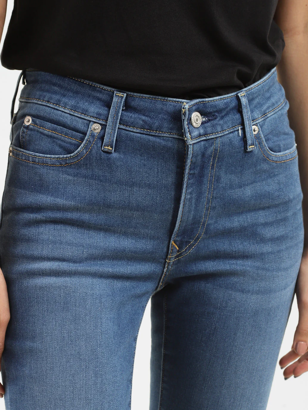 Women's 711 Blue Skinny Fit Mid Rise Jeans - Image 6