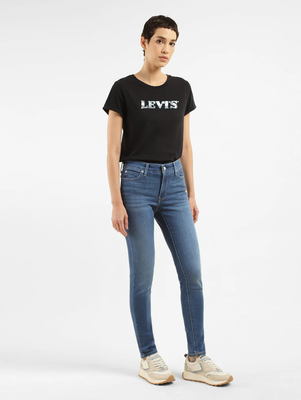 Women's 711 Blue Skinny Fit Mid Rise Jeans - Image 7