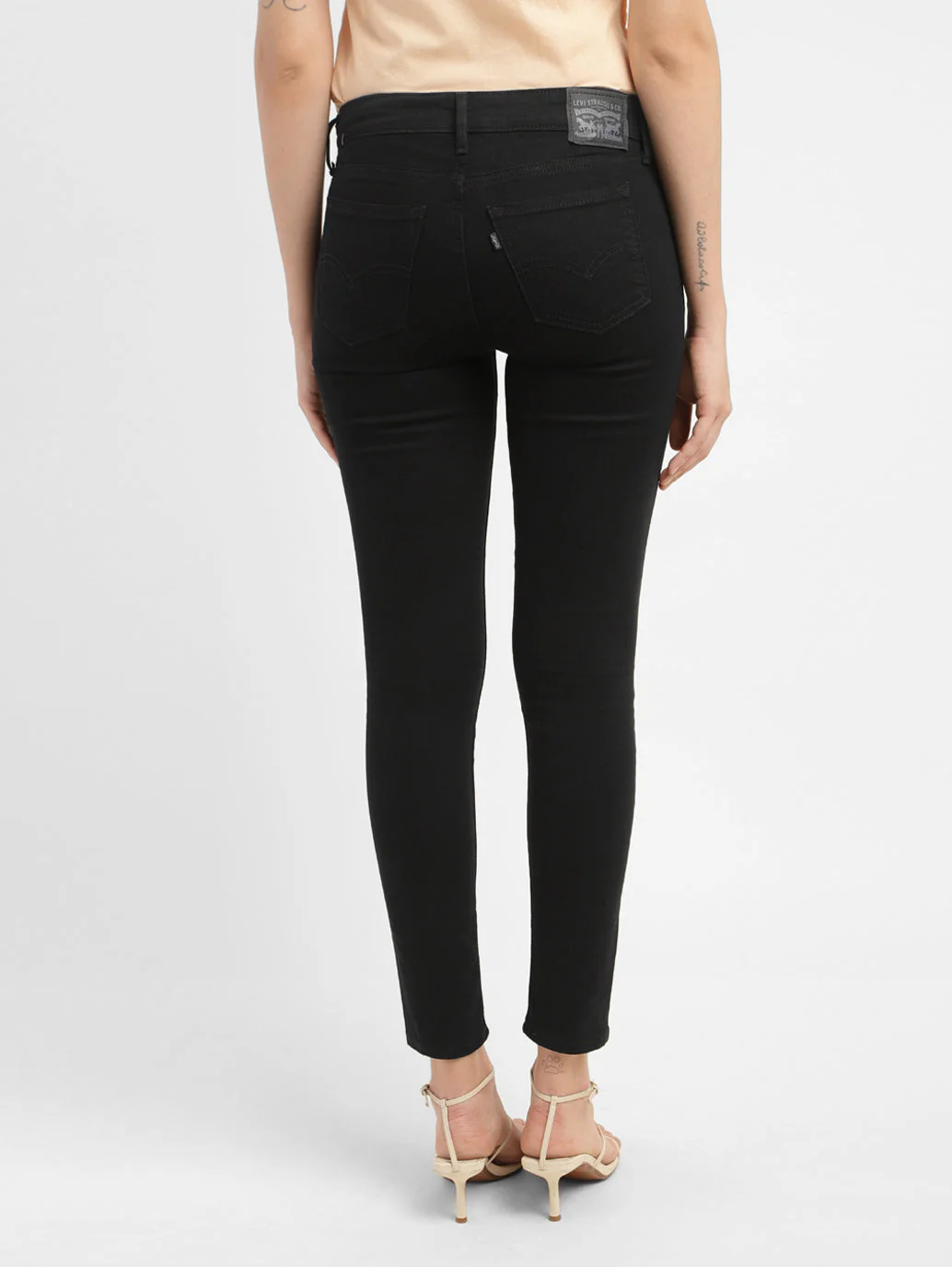 Women's 711 Black Skinny Fit Mid Rise Jeans - Image 3