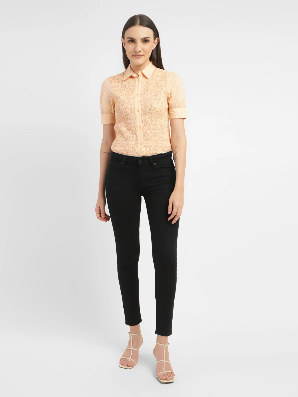 Women's 711 Black Skinny Fit Mid Rise Jeans - Image 7