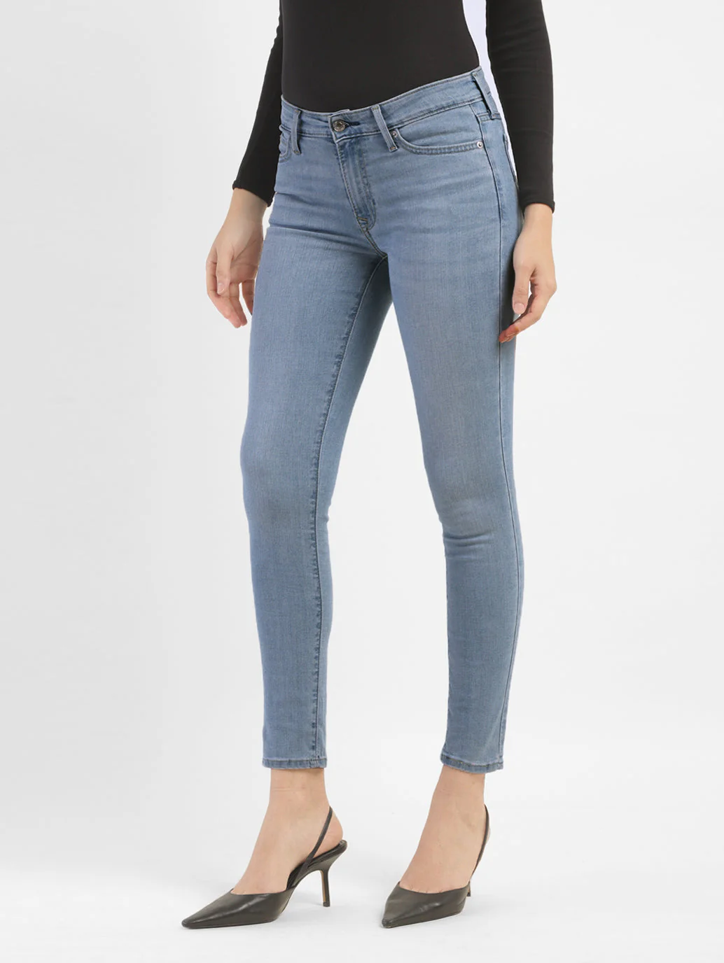 Women's 711 Blue Skinny Fit Mid Rise Jeans - Image 4