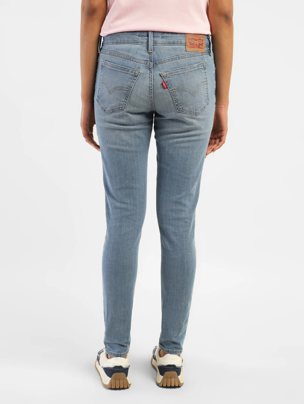 Women's 711 Blue Skinny Fit Mid Rise Jeans - Image 3