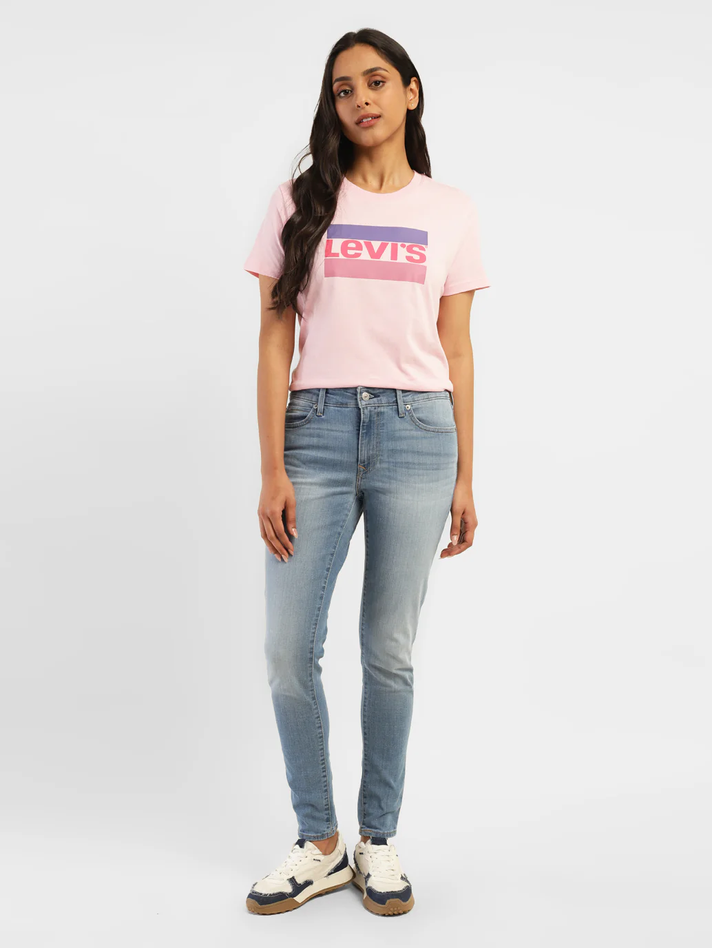 Women's 711 Blue Skinny Fit Mid Rise Jeans - Image 9