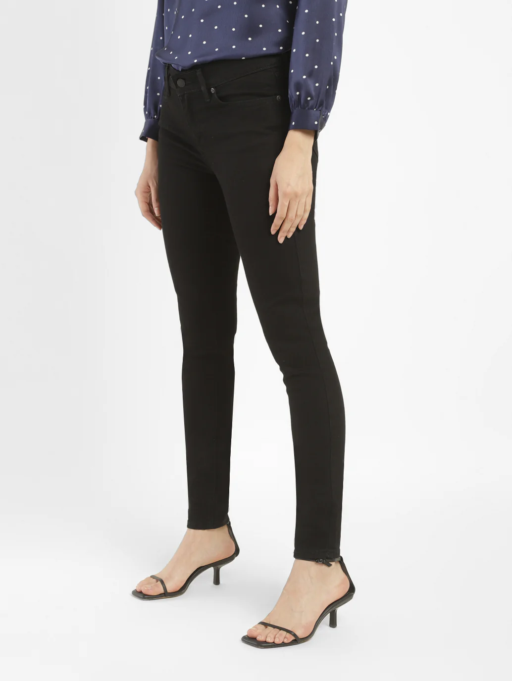 Women's 711 Black Skinny Fit Mid Rise Jeans - Image 3