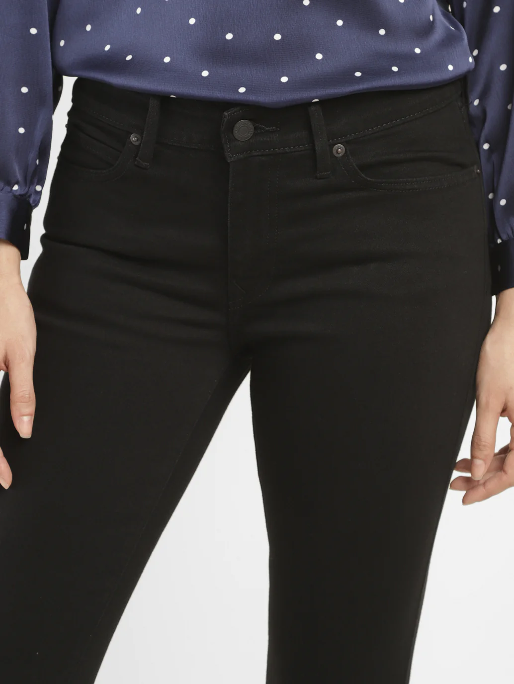 Women's 711 Black Skinny Fit Mid Rise Jeans - Image 4