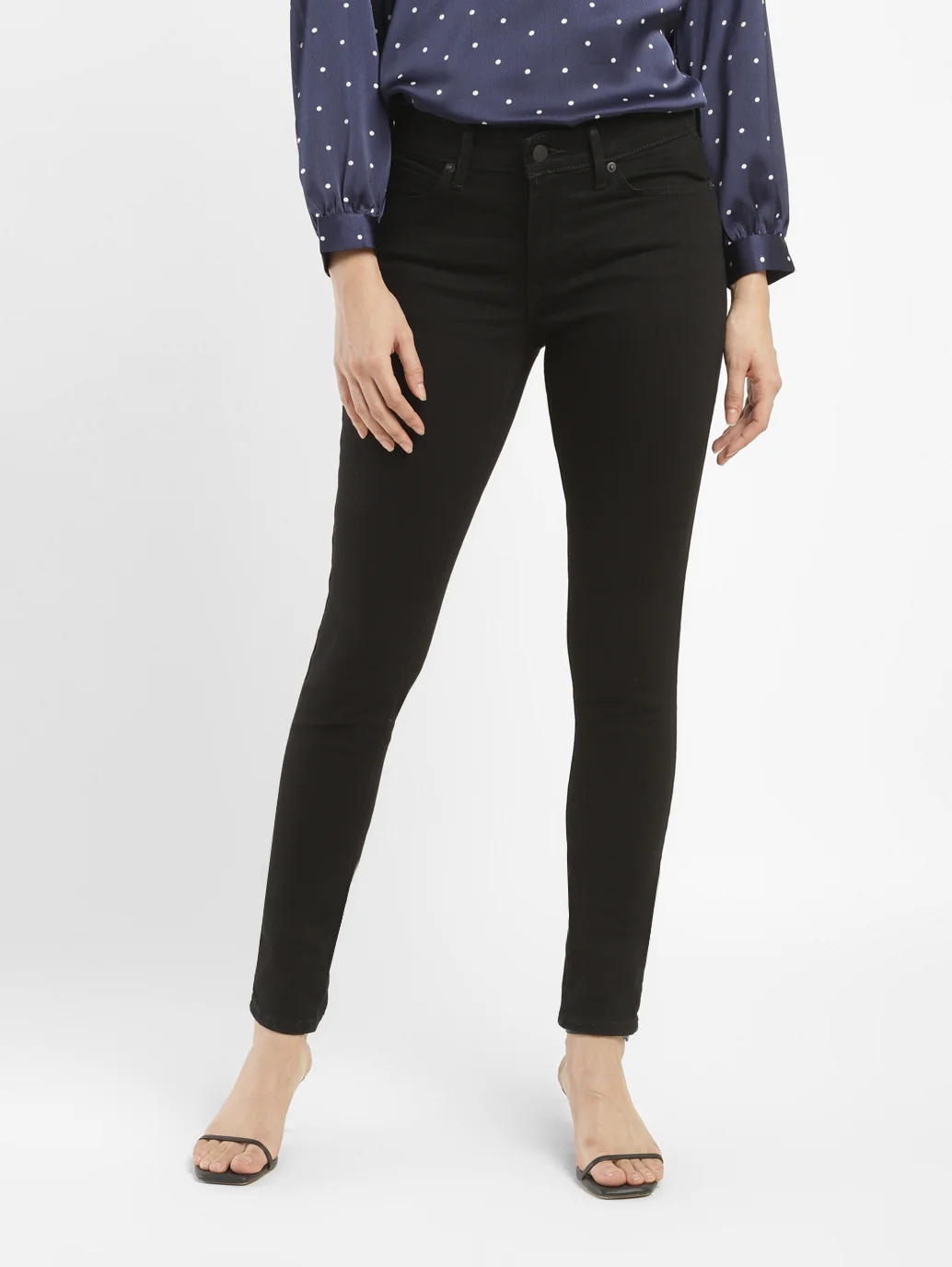 Women's 711 Black Skinny Fit Mid Rise Jeans - Image 7