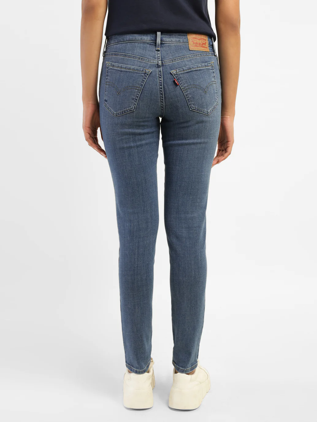 Women's 711 Blue Skinny Fit Mid Rise Jeans - Image 3