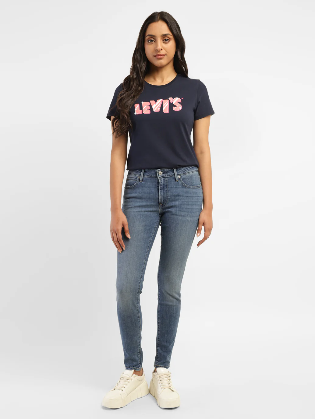 Women's 711 Blue Skinny Fit Mid Rise Jeans - Image 9