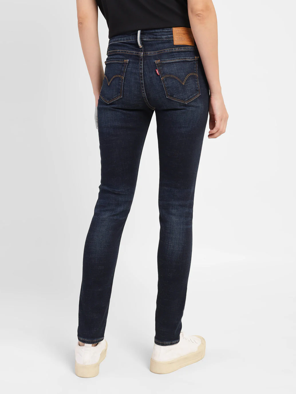 Women's 711 Blue Skinny Fit Mid Rise Jeans - Image 3