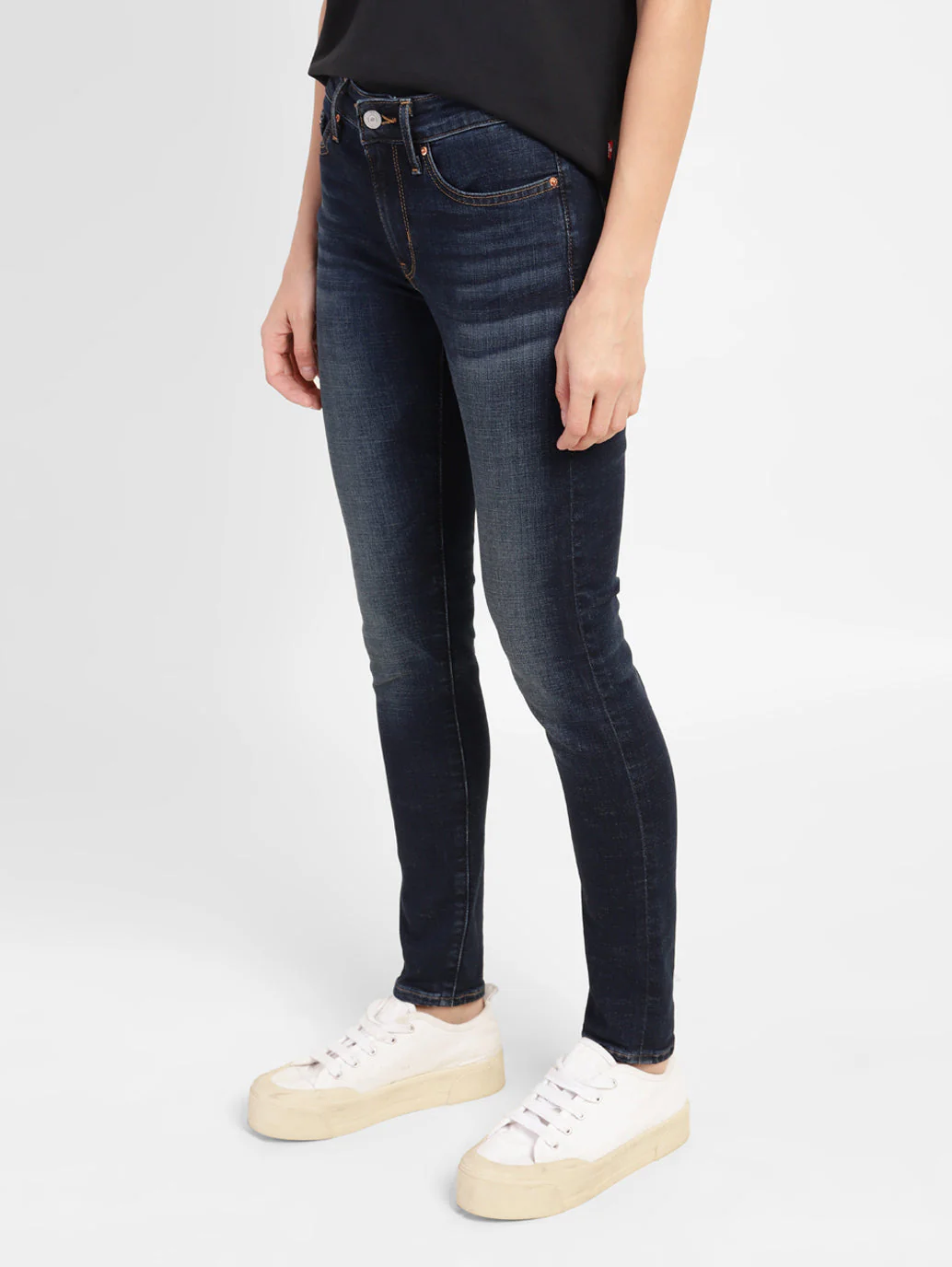 Women's 711 Blue Skinny Fit Mid Rise Jeans - Image 4