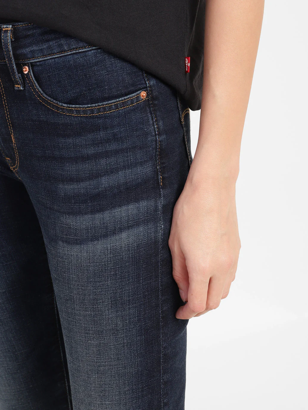 Women's 711 Blue Skinny Fit Mid Rise Jeans - Image 5