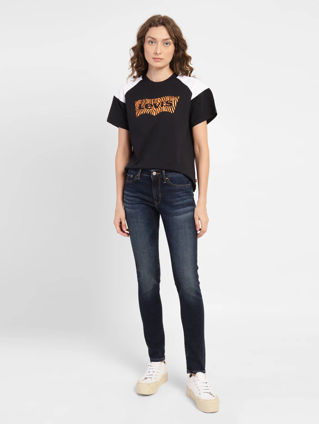 Women's 711 Blue Skinny Fit Mid Rise Jeans - Image 7