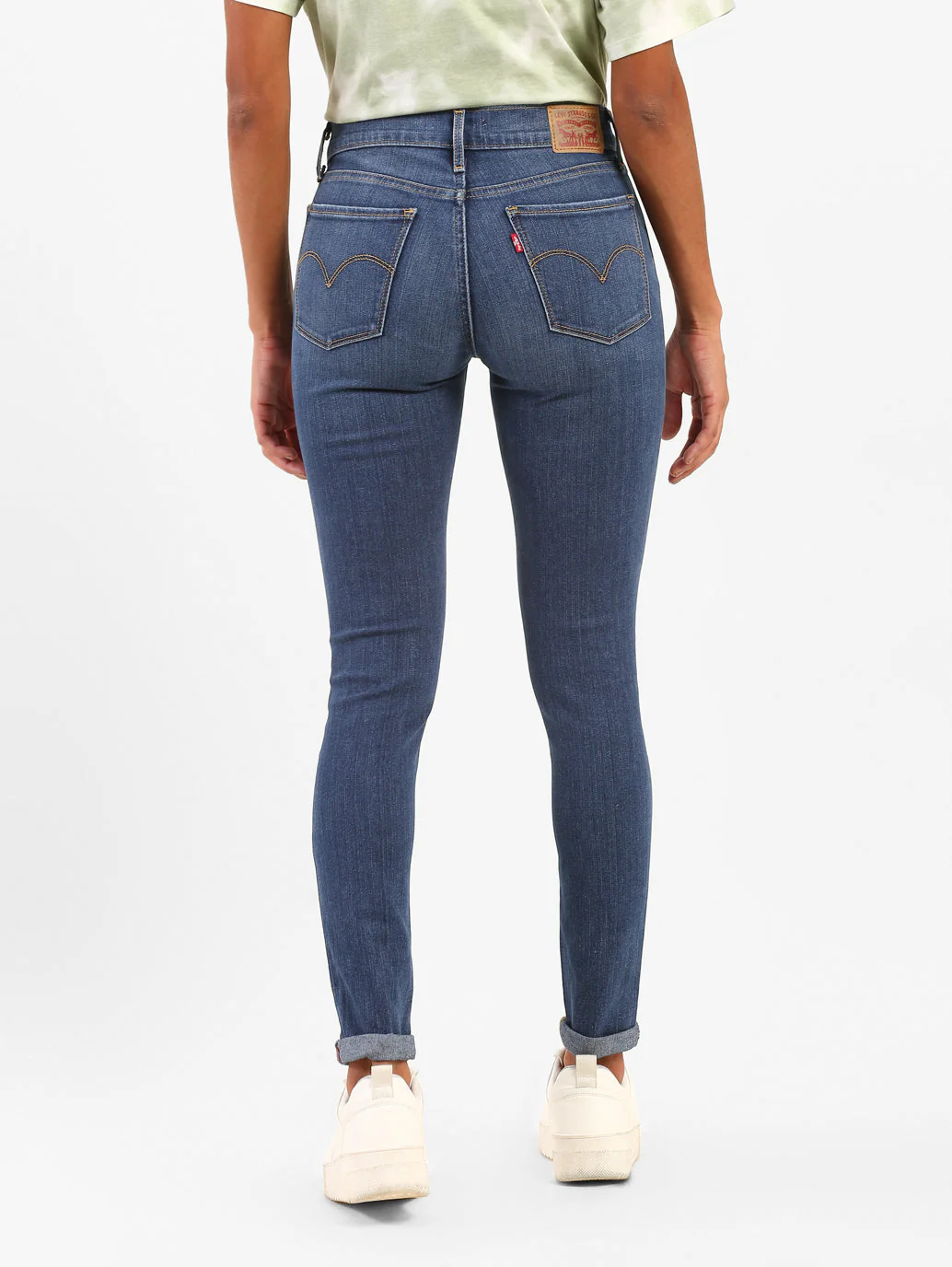 Women's 721 Blue Skinny Fit Mid Rise Jeans - Image 2