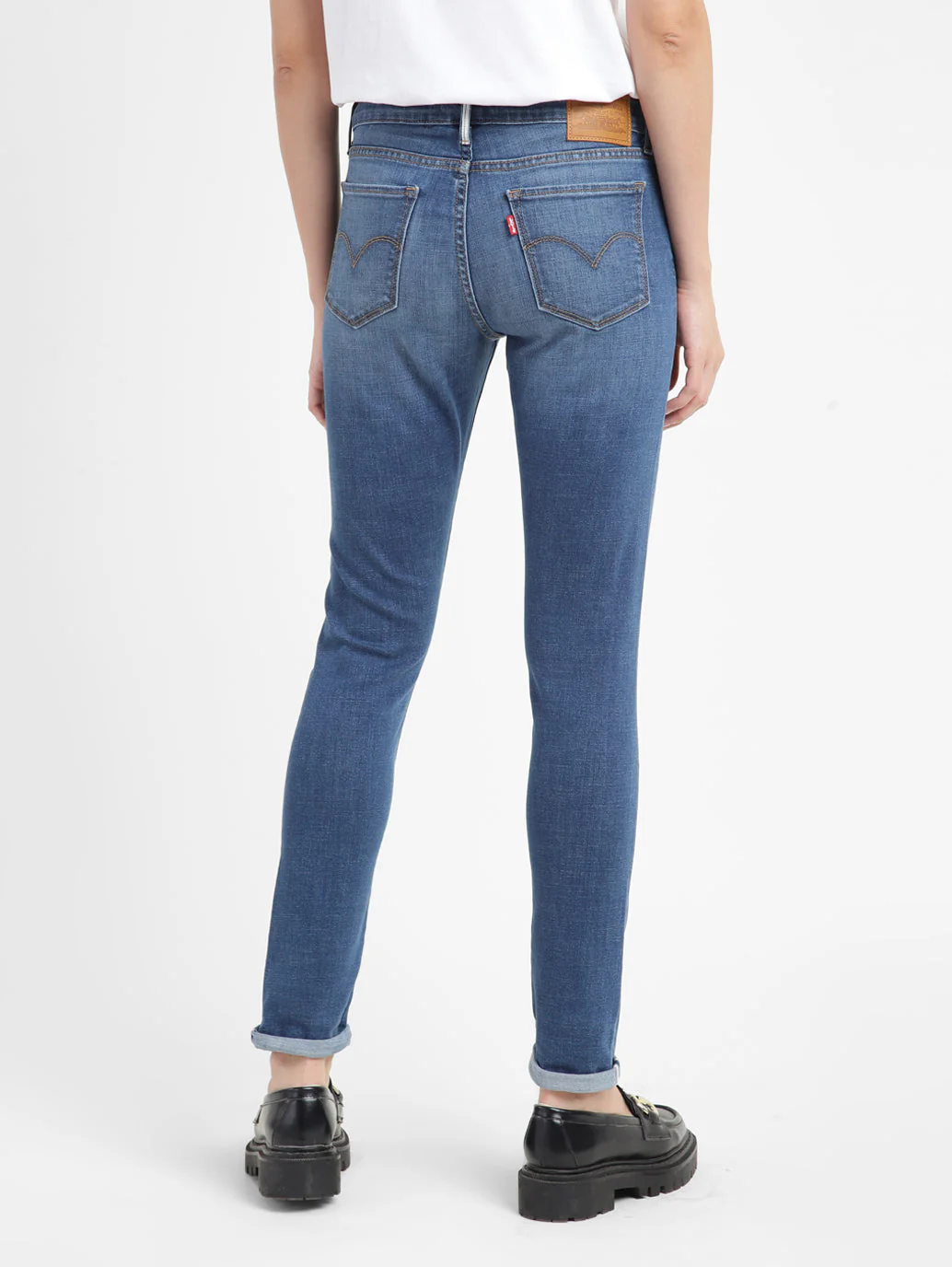 Women's 711 Blue Skinny Fit Mid Rise Jeans - Image 3
