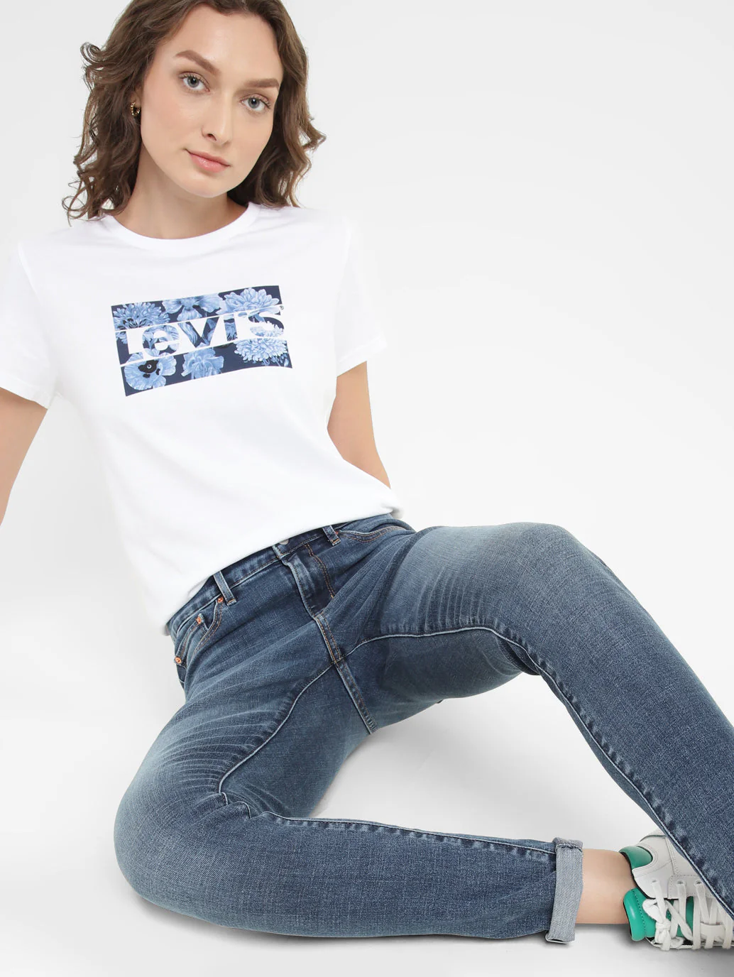 Women's 711 Blue Skinny Fit Mid Rise Jeans - Image 2
