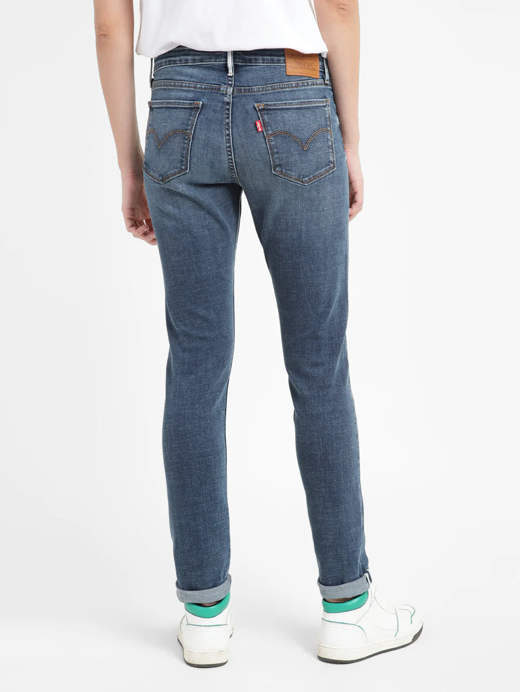 Women's 711 Blue Skinny Fit Mid Rise Jeans - Image 3
