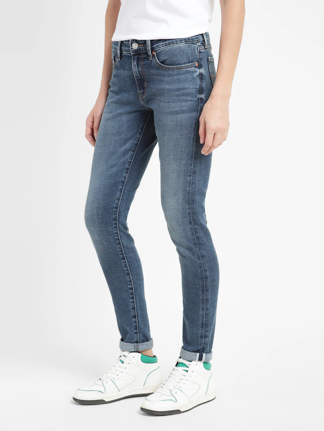 Women's 711 Blue Skinny Fit Mid Rise Jeans - Image 4