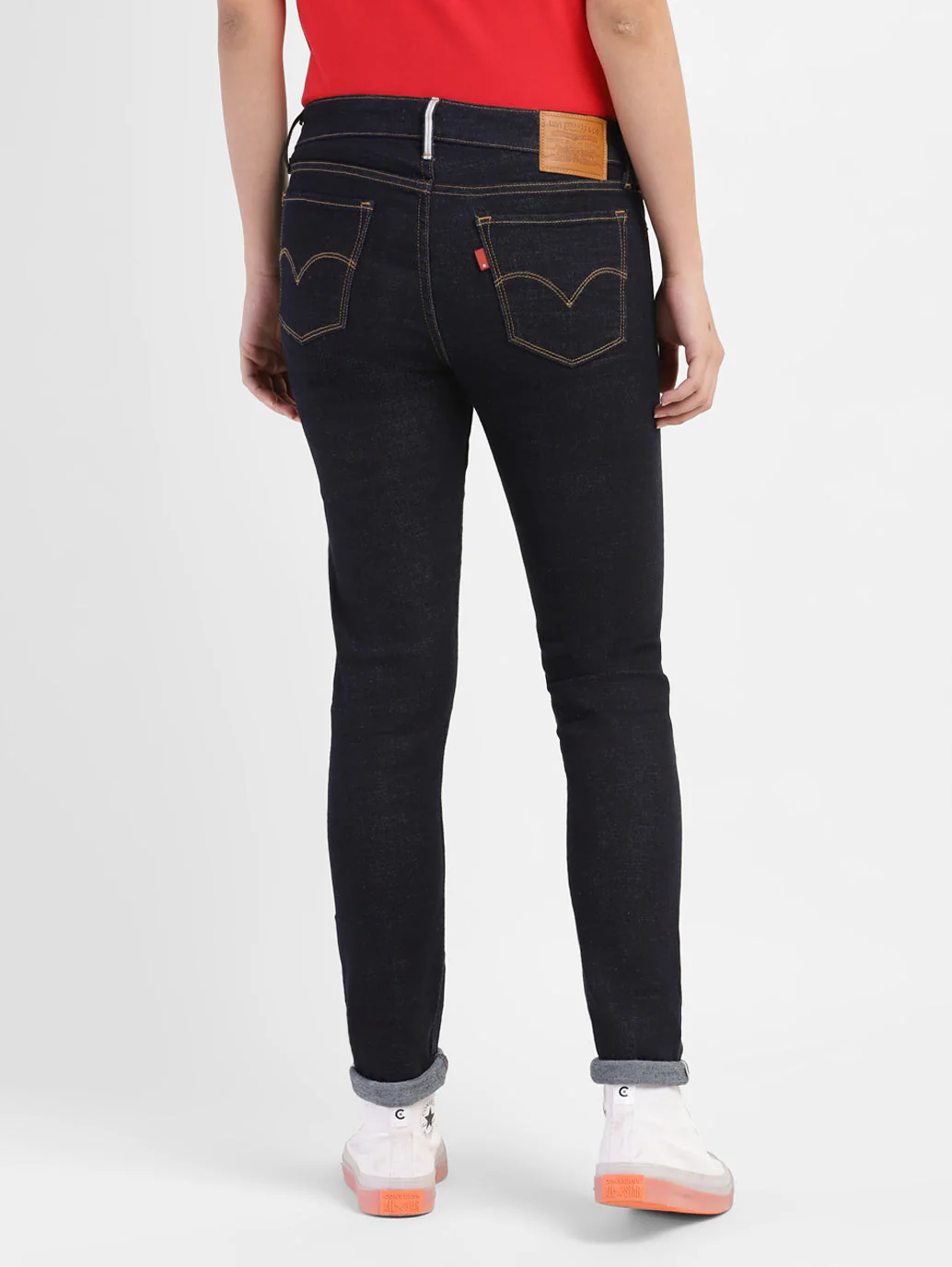 Women's 711 Blue Skinny Fit Mid Rise Jeans - Image 3
