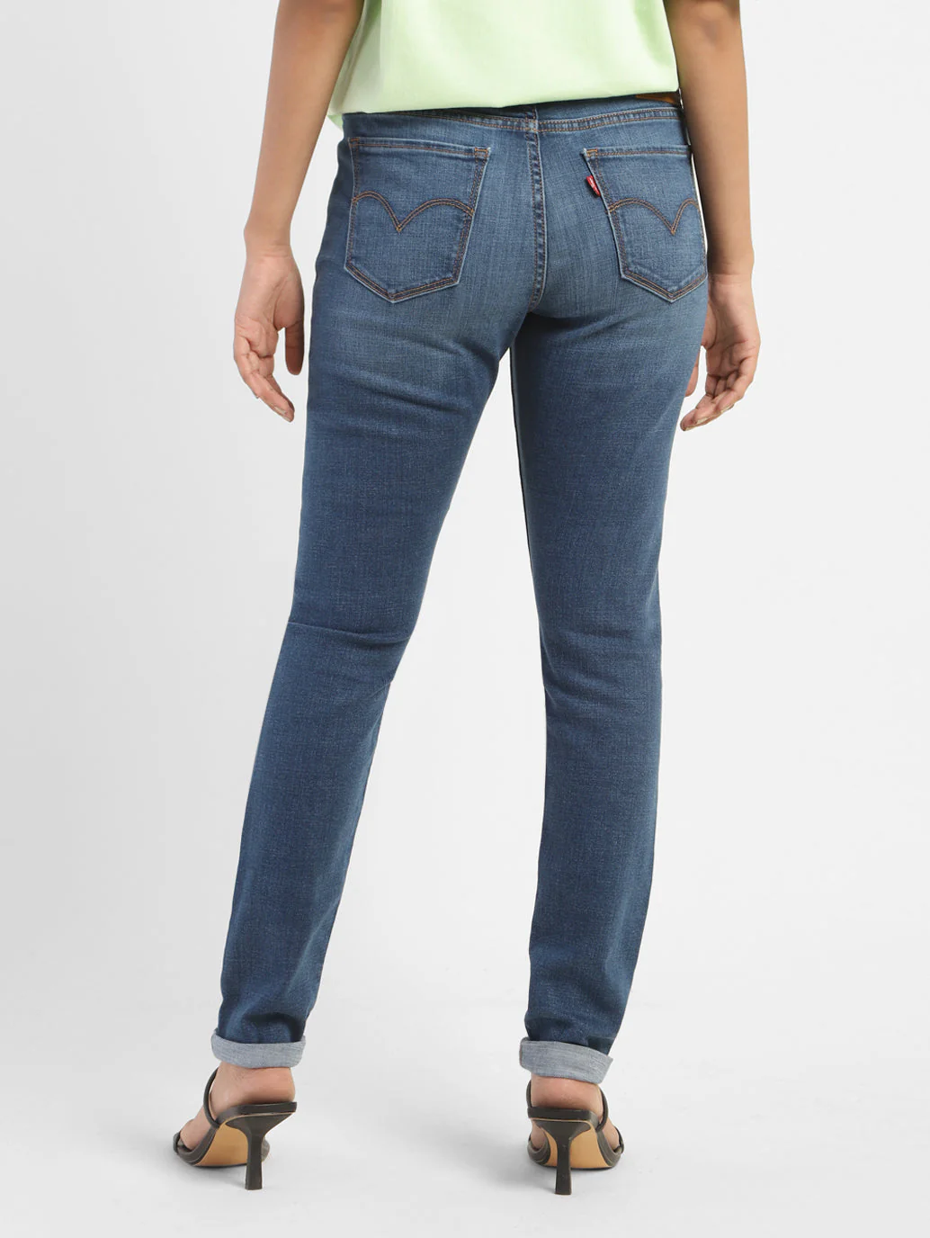 Women's 711 Blue Skinny Fit Mid Rise Jeans - Image 3