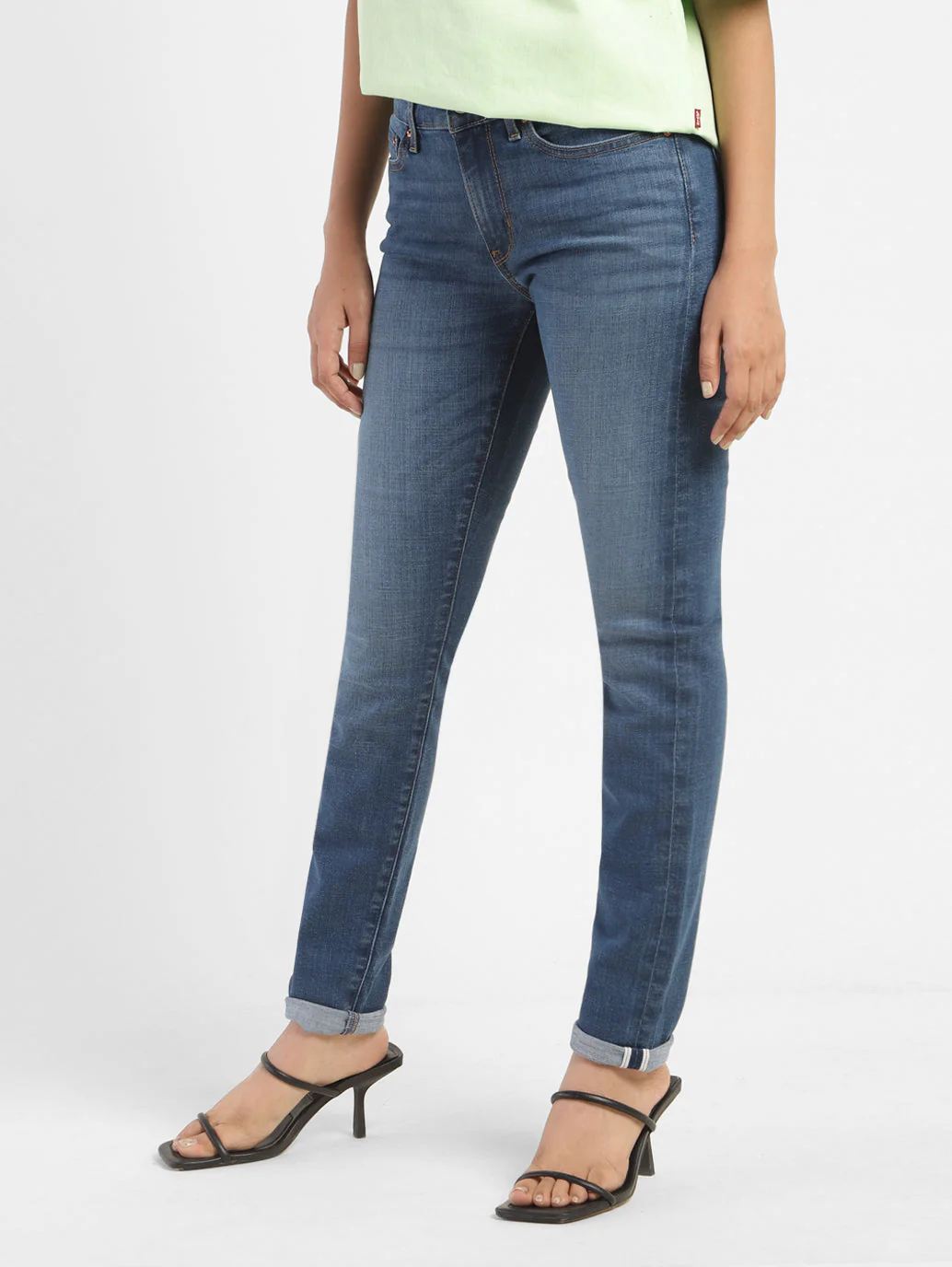 Women's 711 Blue Skinny Fit Mid Rise Jeans - Image 4