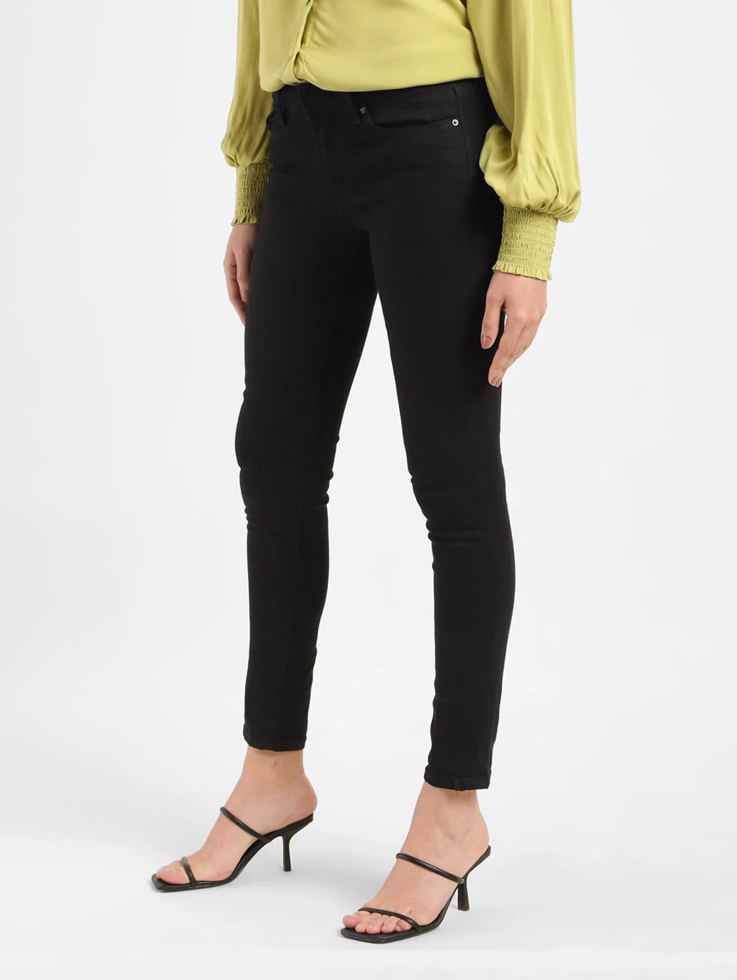 Women's 711 Black Skinny Fit Mid Rise Jeans - Image 4