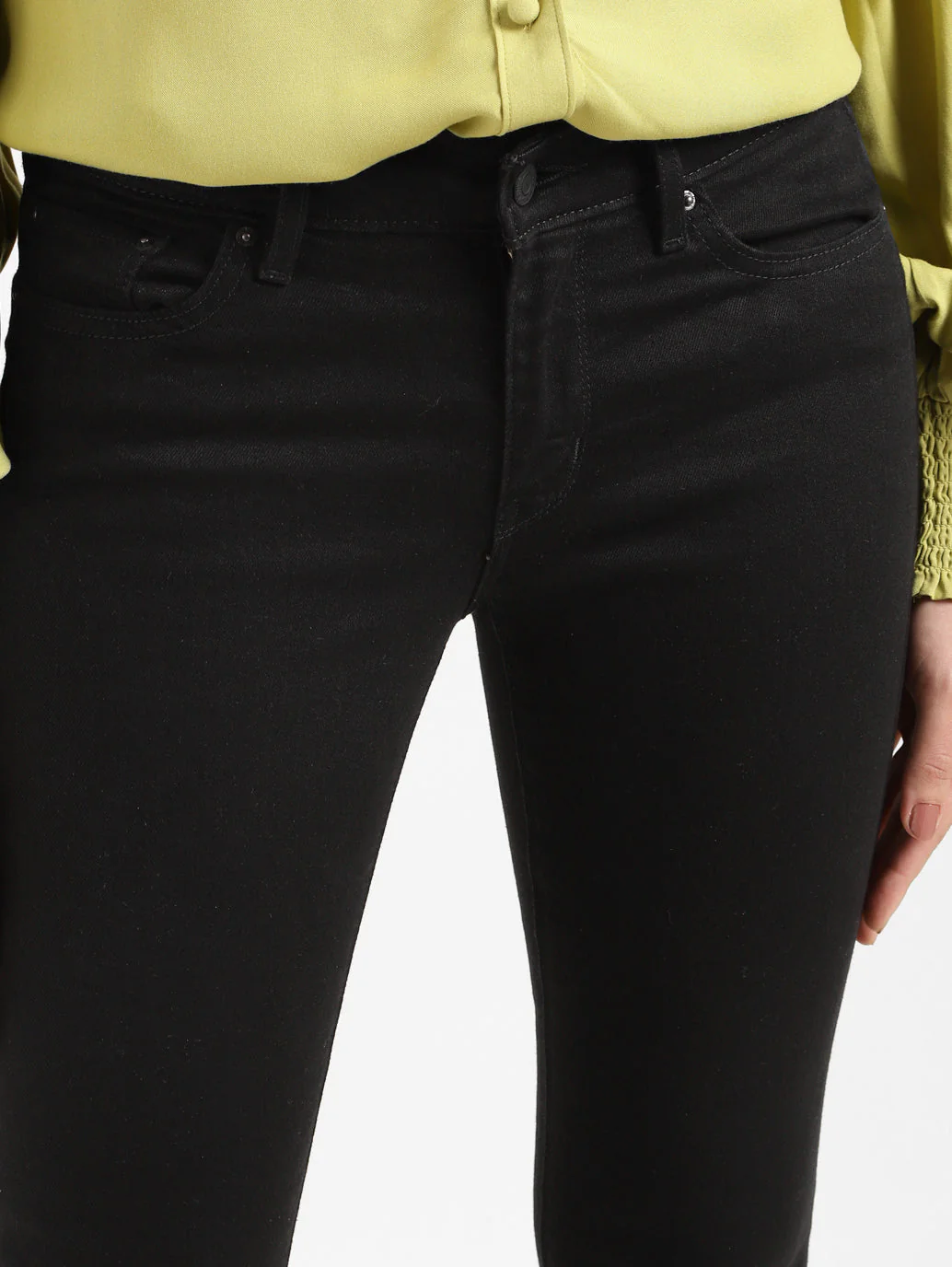 Women's 711 Black Skinny Fit Mid Rise Jeans - Image 5