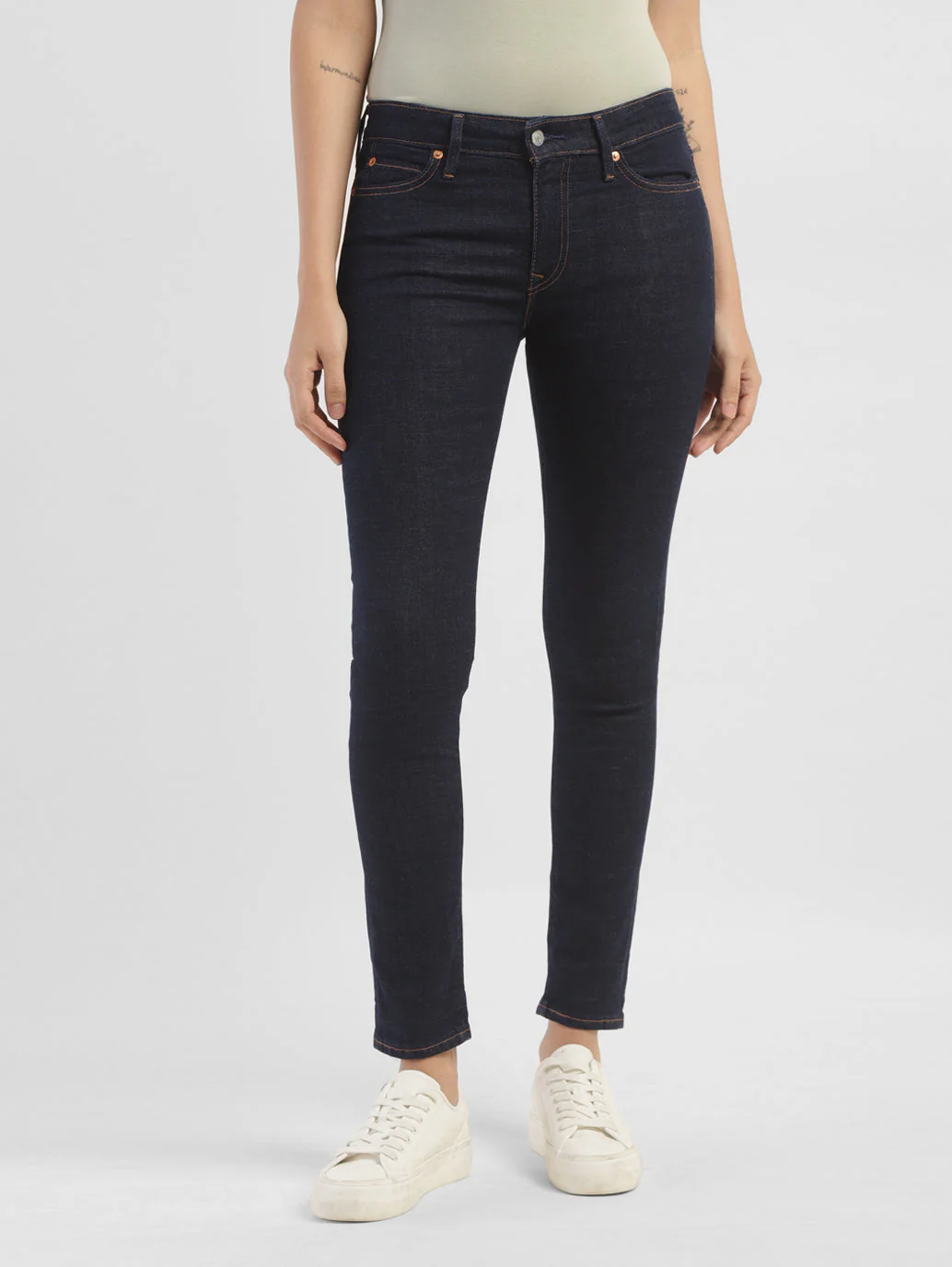 Women's 711 Blue Skinny Fit Mid Rise Jeans - Image 2