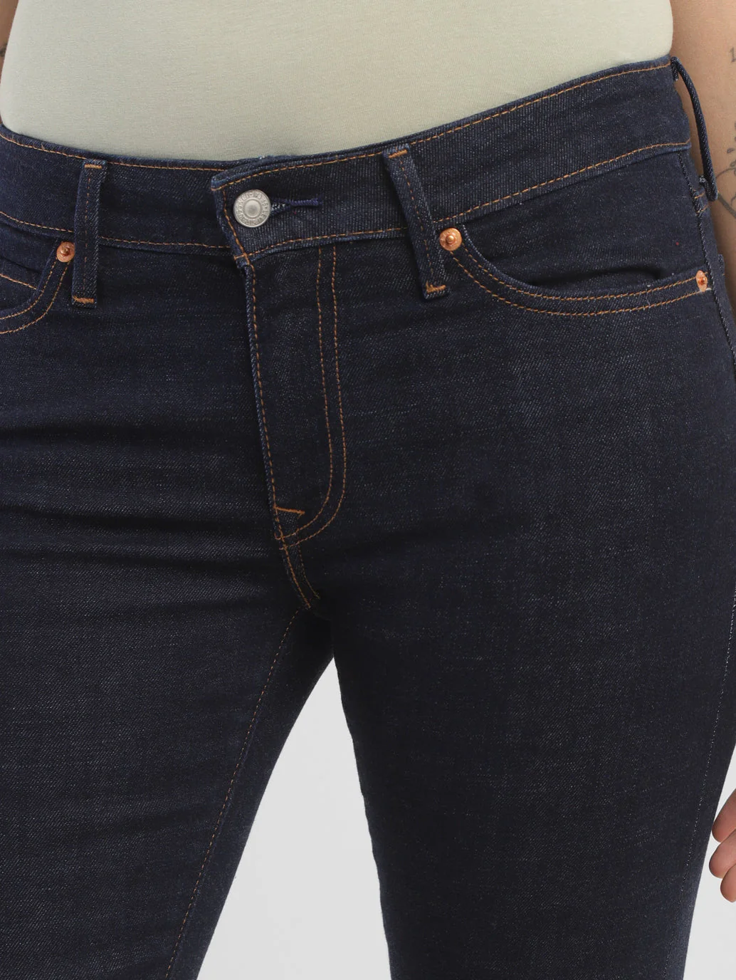 Women's 711 Blue Skinny Fit Mid Rise Jeans - Image 6