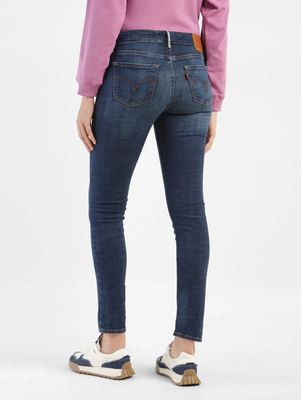 Women's 711 Blue Skinny Fit Mid Rise Jeans - Image 3