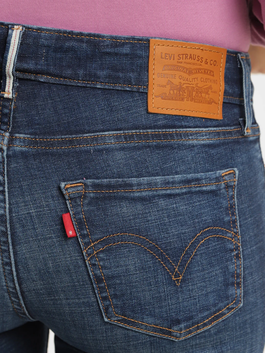 Women's 711 Blue Skinny Fit Mid Rise Jeans - Image 6