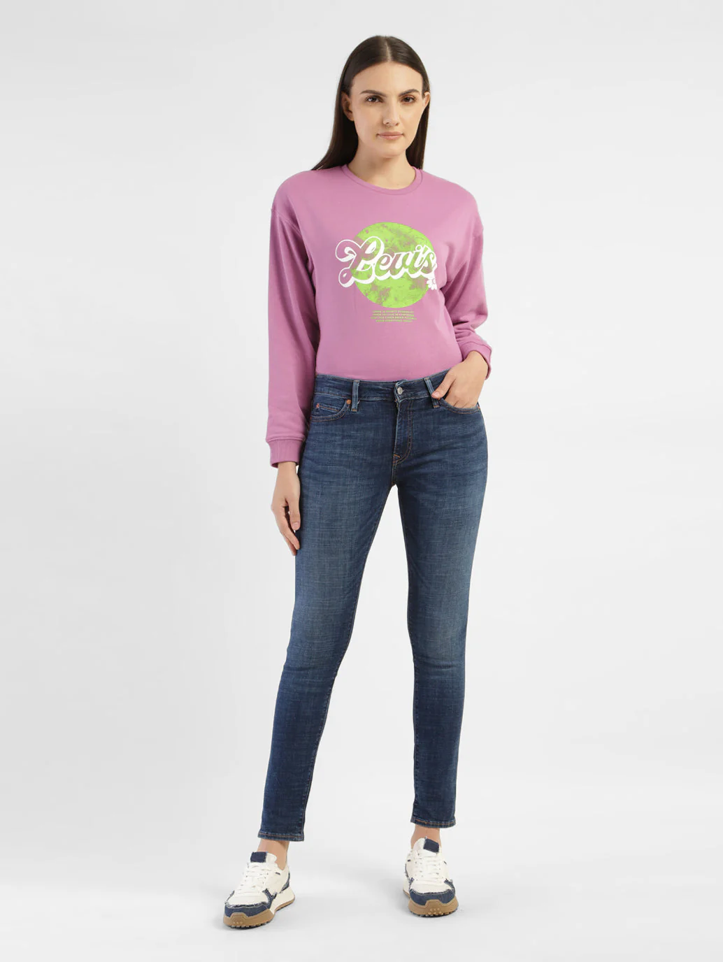 Women's 711 Blue Skinny Fit Mid Rise Jeans - Image 7