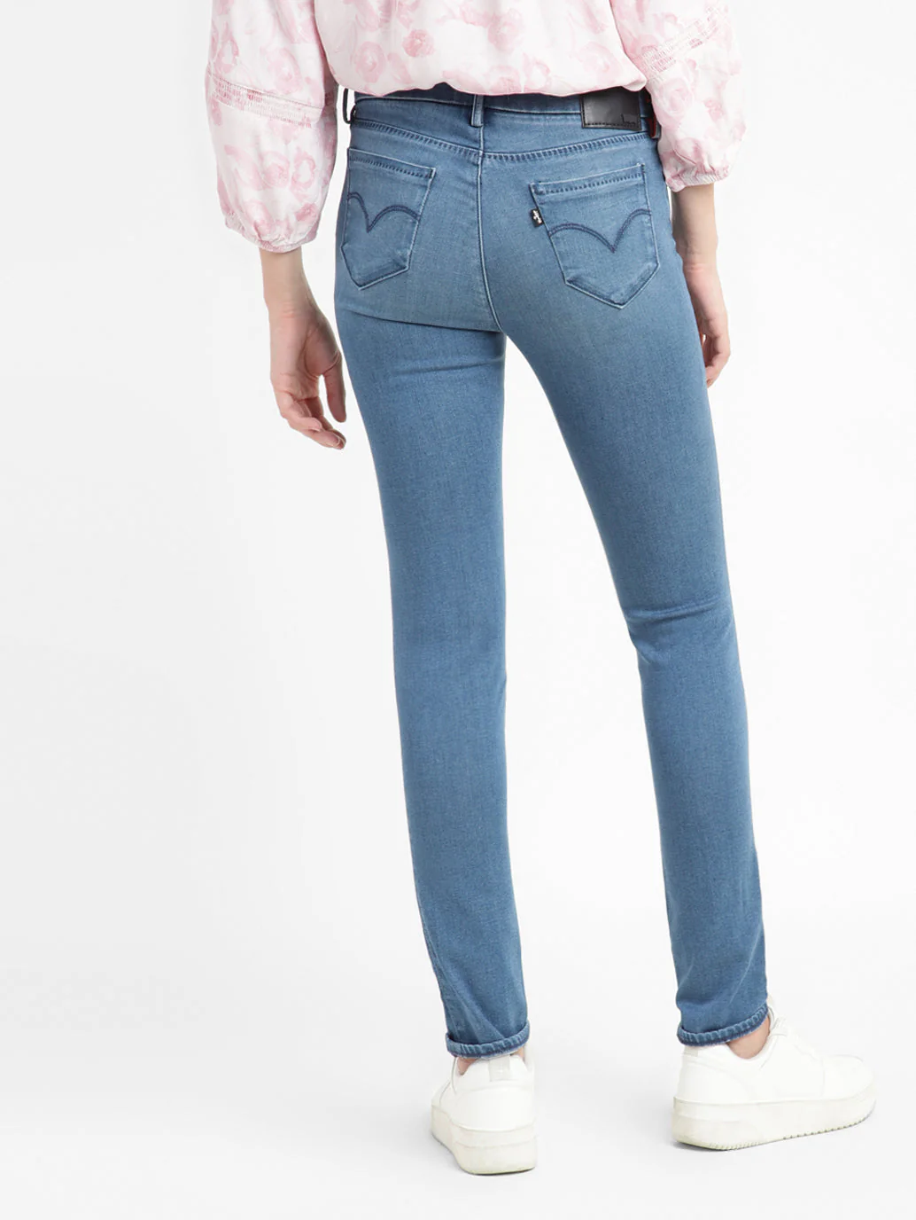 Women's 711 Blue Skinny Fit Mid Rise Jeans - Image 3